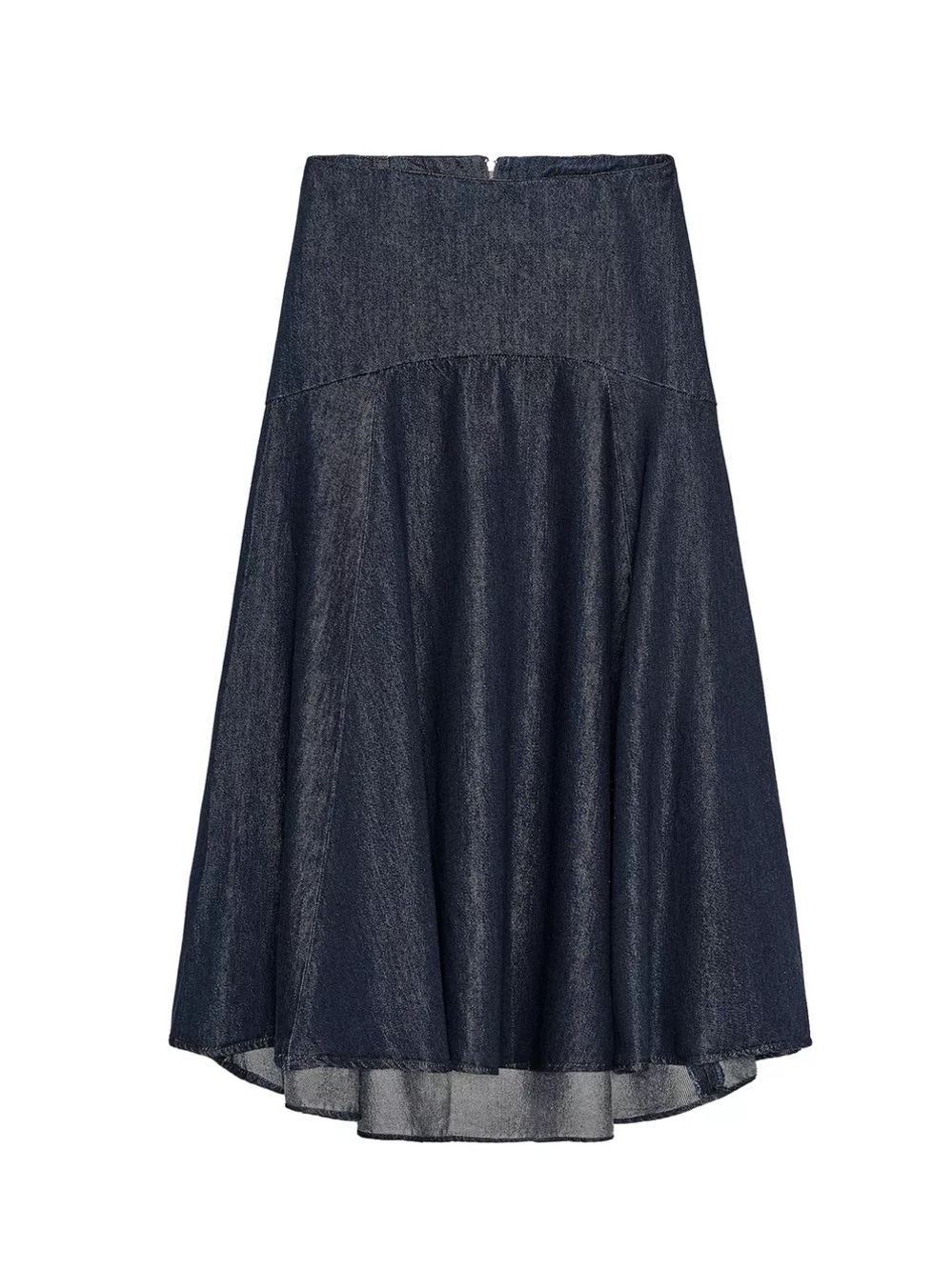 Denim drop waist maxi skirt